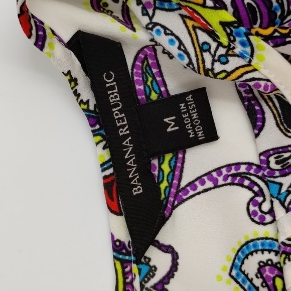 Banana Republic Colorful Sleeveless Paisley Ruffle Pleated Top - Picture 10 of 11